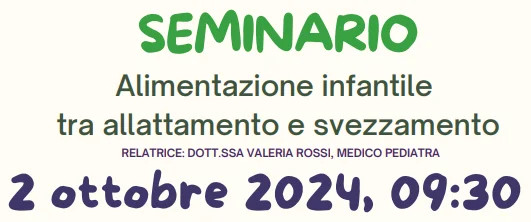 banner seminario alimentazione infantine 2 ottobre 2024