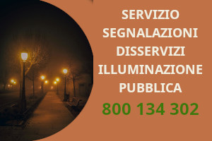 Numero verde Banner Segnalazioni disservizi illuminazione pubblica 800134302